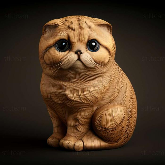 3D model Scottish Fold cat (STL)